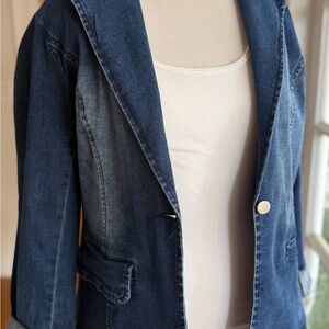 Allegra K Denim Blue Blazer Jacket in medium EUC